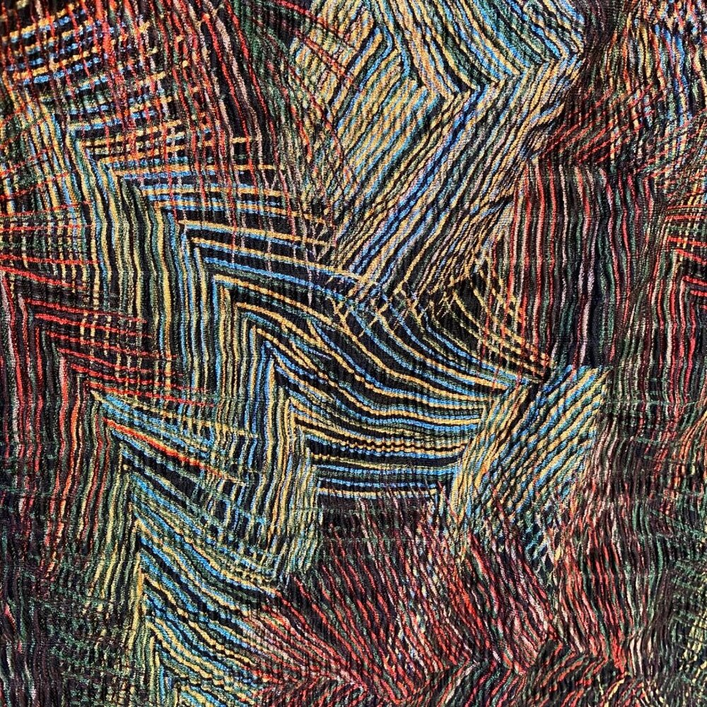 Plisse Top Women's Sleeveless Micro Pleats Abstract Pattern Multicolor Sz 2X VTG - Picture 8 of 10